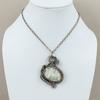 Natural Dendrite Opal Gemstone Handmade Copper Wire Wrap Pendant 2.84" E5U23