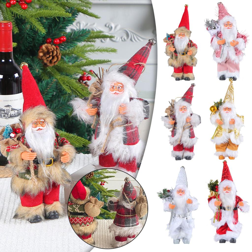 Small Santa Claus Figurines Standing Santa Statue Miniature Collection Hanging Santa Claus Pendant For Christmas Tree,Fireplace,Tabletop Centerpieces