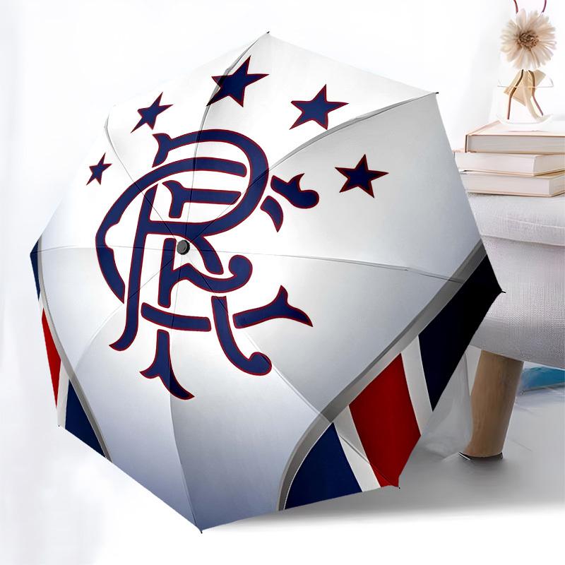 Rangers Football Club, Logo Automatic Opening and Closing, 8 rib Structure Portable Umbrella, Suitable for Men and Women in All Seasons Per