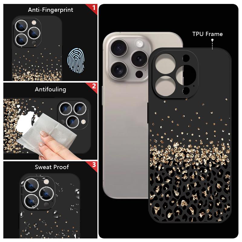 Мягкий ТПУ чехол для iPhone 17 Pro Max 17e 16 15 14 13 Pro Max 17 Pro 16e 11 с рисунком леопарда, противоударный, с ремешком, чехол для телефона