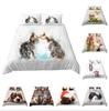 Роскошный 3D комплект постельного белья для дома с одеялами и наволочками с рисунком кошки или собаки из ткани из микрофибры, с животным принтом, мягким украшением дома