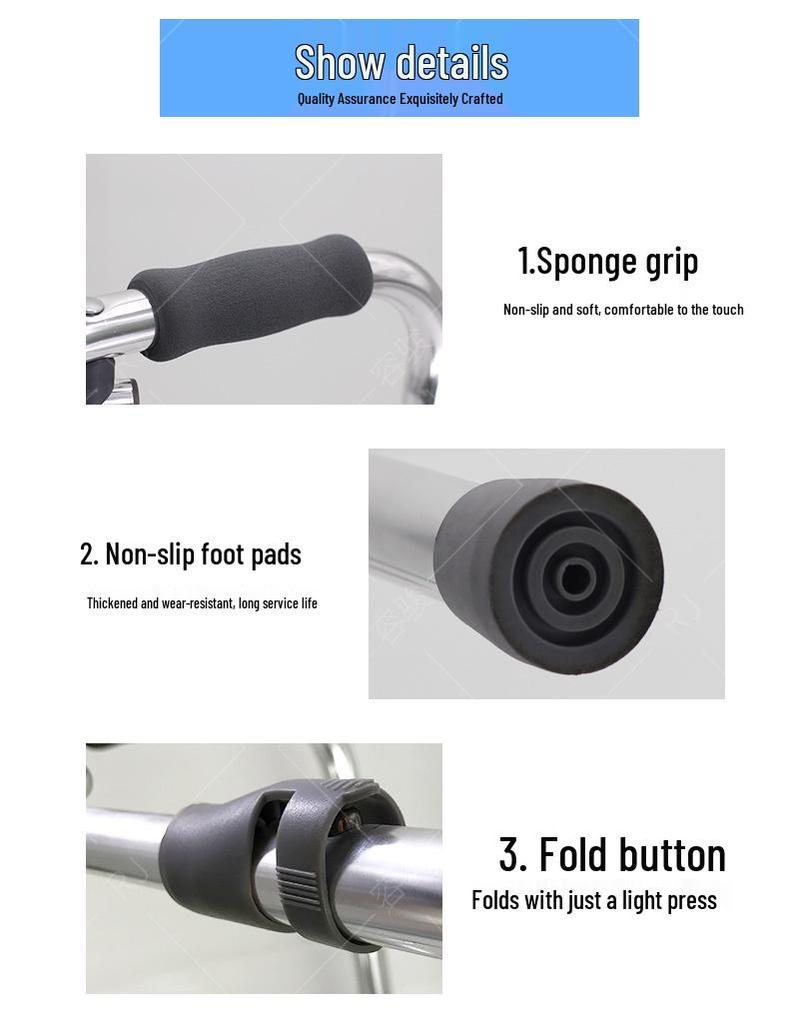 Пожилой Складной Алюминиевый Ходунок на Колесах для Реабилитации