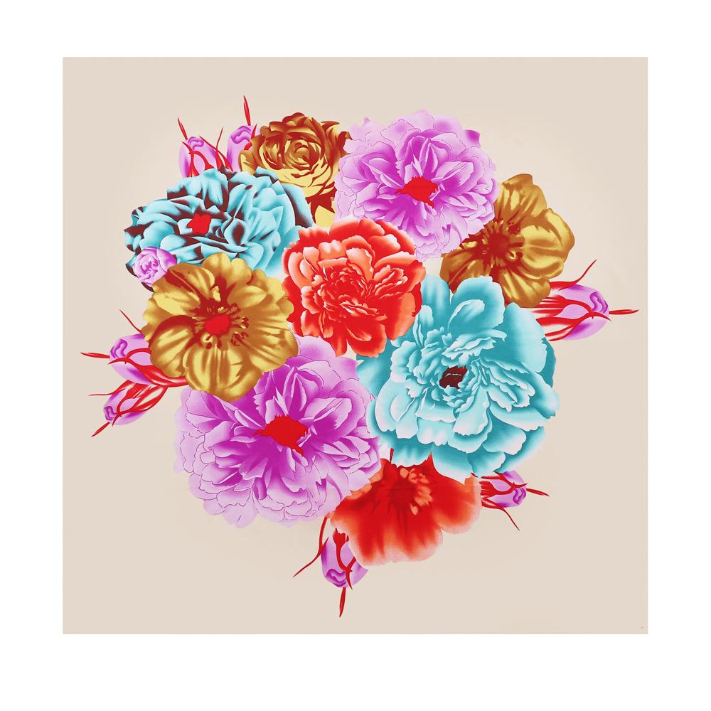 Шелковый шарф с тюрбаном и принтом. Шелковый квадратный шарф. Большой квадратный шарф 90 см. Женский солнцезащитный шарф-шаль.