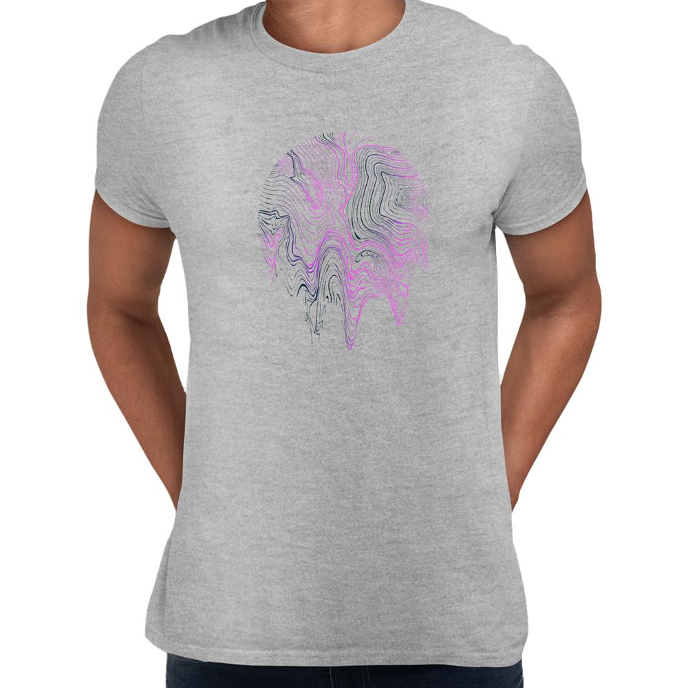 3D Vapor wave abstract liquid Fluid Sphere Surreal Unique Design Mens Tshirt