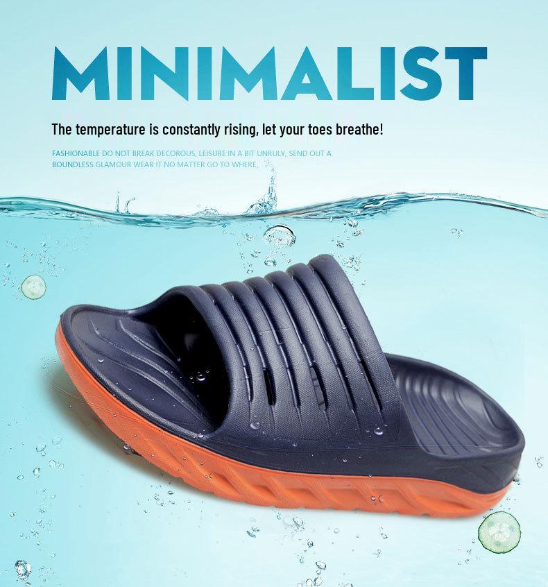 Plus Size Arch Support Two-Color Men's Non-Slip Thick Sole One-Strap Home Sandals