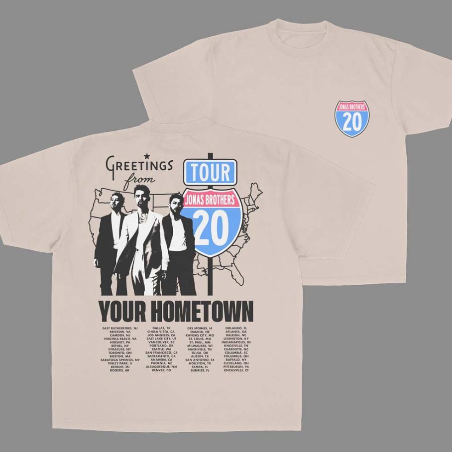 Jonas Brothers Greetings From Your Hometown Route 20 Tour T-shirt, Size S-4XL