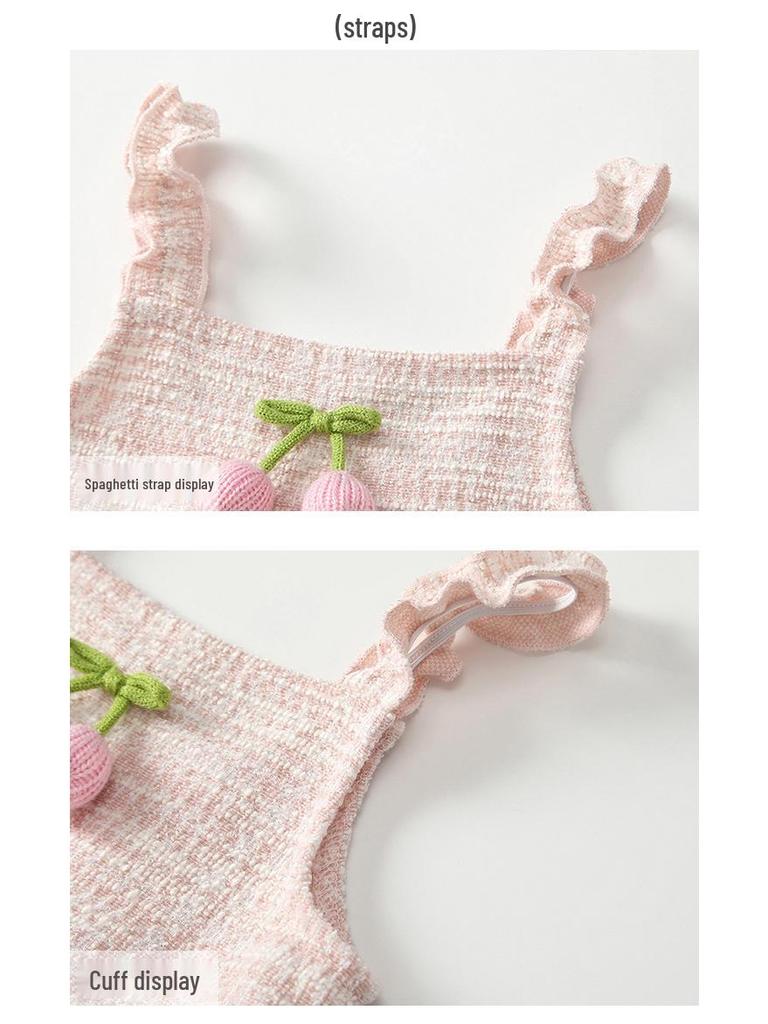 Модный корейский стиль 2025 года, розовый цветочный осенний комплект-тройка для девочек