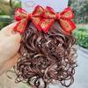 2pcs Cute Baby Wig Hairpin Chinese Style Red Bowknot Hairclip Children's Bow Wig  New Year Festive