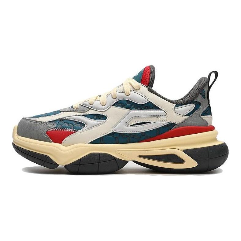 Fila Ткань Синтетическая кожа Универсальные Удобные Амортизирующие Износостойкие Низкий верх Кроссовки для пап Мужские кроссовки Синий Серый F12M343103FDU