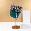 Warm Zebra Print Beret Hat Soft Air Hostess Hat Durable Vintage Beret Hat  Events