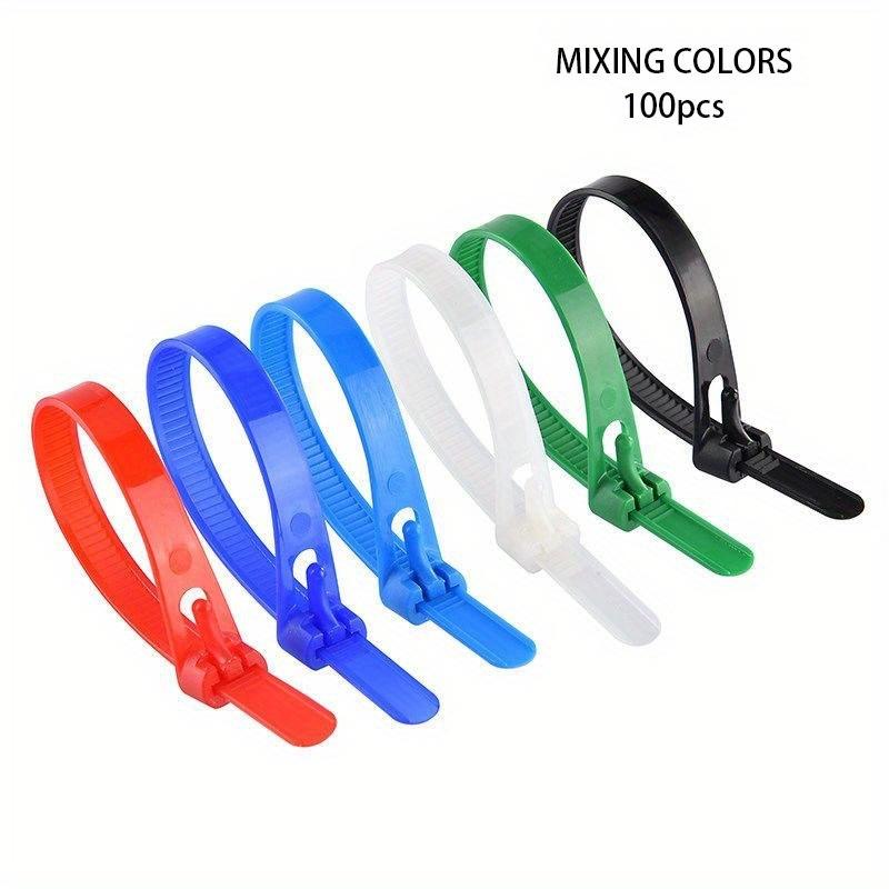 100PCS Buckle Self-locking High Quality Nylon Cable Ties, Reusable Cable Ties, Cable Ties, Adjustable Cable Ties
