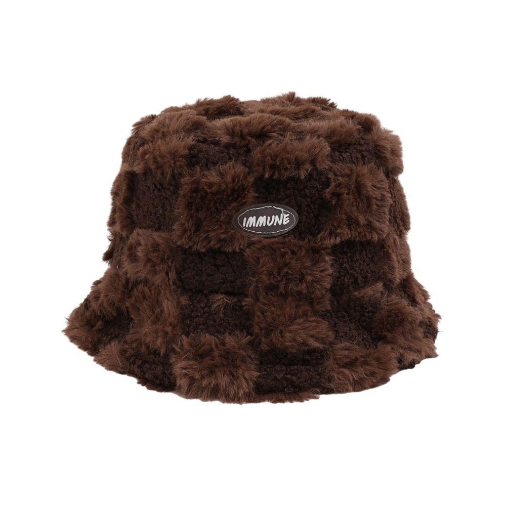 Утепленная берберская флисовая шляпа рыбака, плюшевая овечья шляпа в клетку, повседневная шляпа для девочек