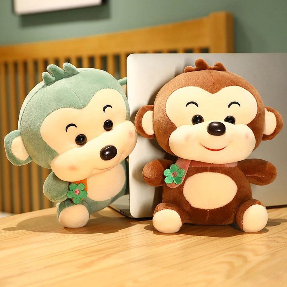 Sofa Cushion Accompany Toy Cartoon Stuffed Toy Monkey Plush Toy Plush Doll Scarf Monkey Plush Toy