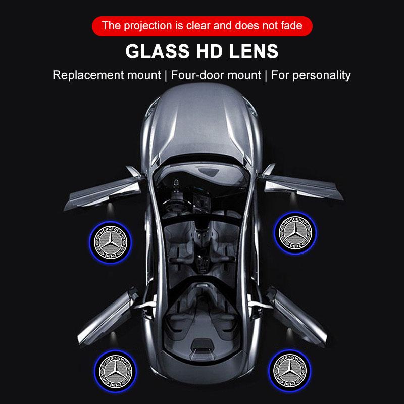 2 шт./компл. HD Светодиодная приветственная подсветка Лампы-проекторы для дверей автомобиля Автоаксессуары Для Mercedes Benz C63 W117 Cla45 W205 W212 E63 W207 W176 A45 X156 Gla45 AMG