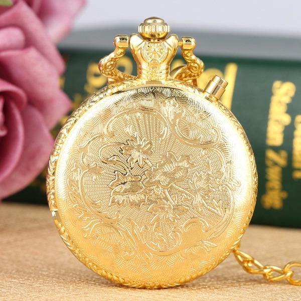 Noctilucent LED Flash Quartz Pocket Watch Unique Bronze/Silver/Gold Steampunk Train Locomotive Engine FOB Luminous Chain Watch Luxury Clock