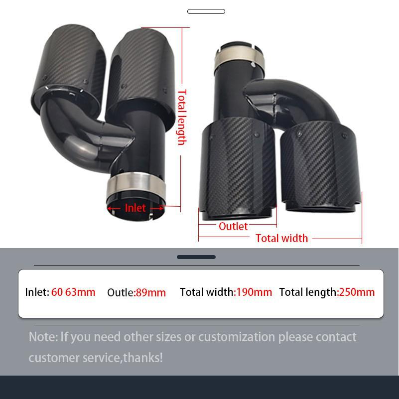 Двойной выхлопной наконечник из углеродного волокна 89 мм в стиле M для BMW