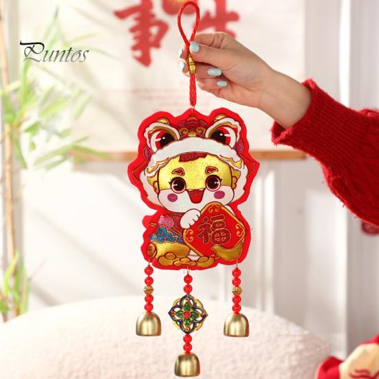 Китайский Новый год украшение праздничное благословение колокольчик ветра лунный Новый год подвесное украшение с 3 колокольчиками для гостиной спальни дверь