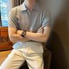 Men's Summer Ice Silk Knitted Slim Fit Polo Shirt - Short Sleeve, Pure Color, Casual Lapel T-shirt