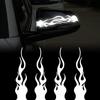 Flames Stickers, 5.9 Inches (15 Cm), Waterproof, Durable, Aurora Color for Cars, Motorcycles, Helmets, Bicycles, Safety Custom Decal Stickers, (White)