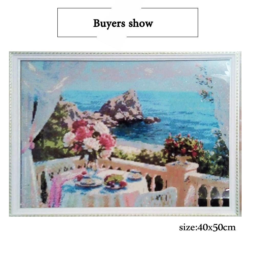 HUACAN Полная Алмазная картина Пейзаж 5D DIY Алмазная вышивка Цветы Морской хрусталь