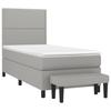 3136485 vidaXL Divan Bed with Mattress Light Grey 90x200 Cm Fabric