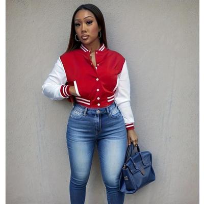 Женская летняя однобортная повседневная спортивная куртка с цветными блоками, куртка