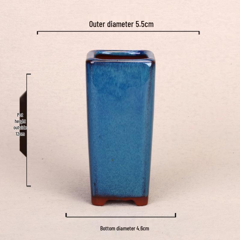 Purple Clay Glazed Succulent Flower Pot for Office Desktop