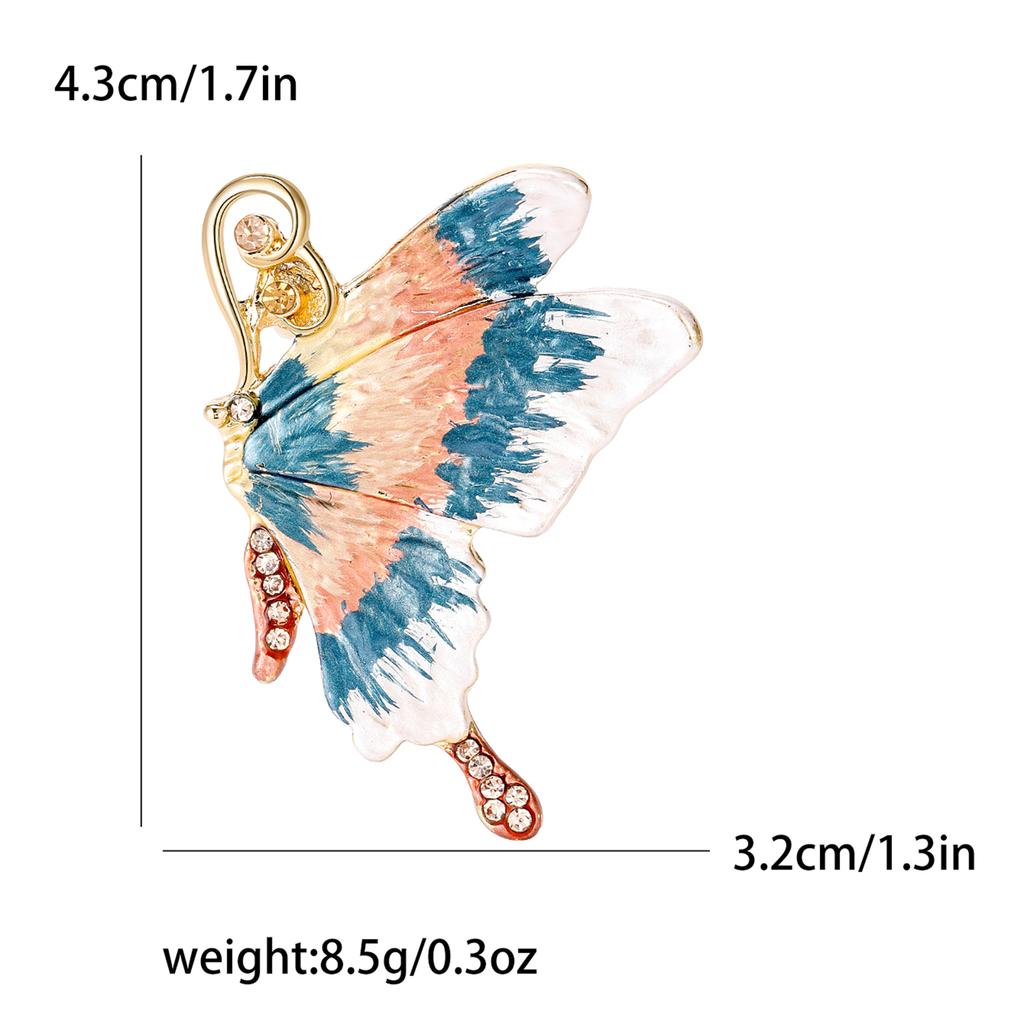 Enamel Butterfly Brooches for Women Unisex Rhinestone Insect Pins Banquet Party Backpack Gifts Jewelry Accessories