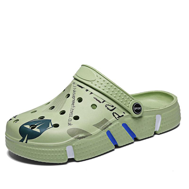 Мужские универсальные сандалии новая платформа уличные нескользящие туфли с отверстиями корейская версия модные пляжные сумка на голову шлепанцы