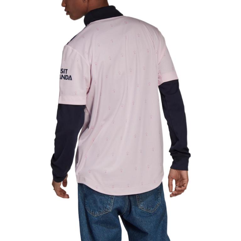 Adidas T Shirts Men's Pink V Neck Moderate Straight Fit HF0710