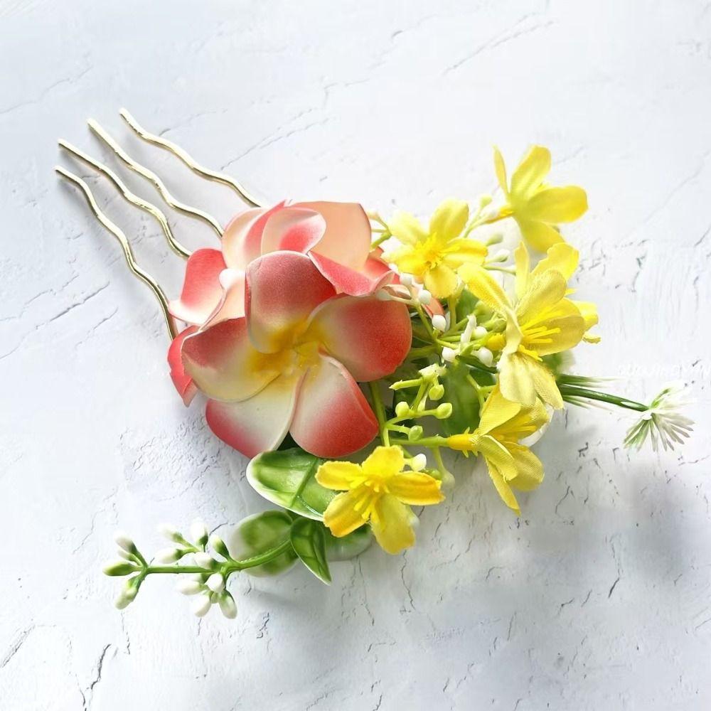 Side Clip Flowers Hair Claw Bohemian Artificial Floral Hair Clip Fashion Hair Comb Beach