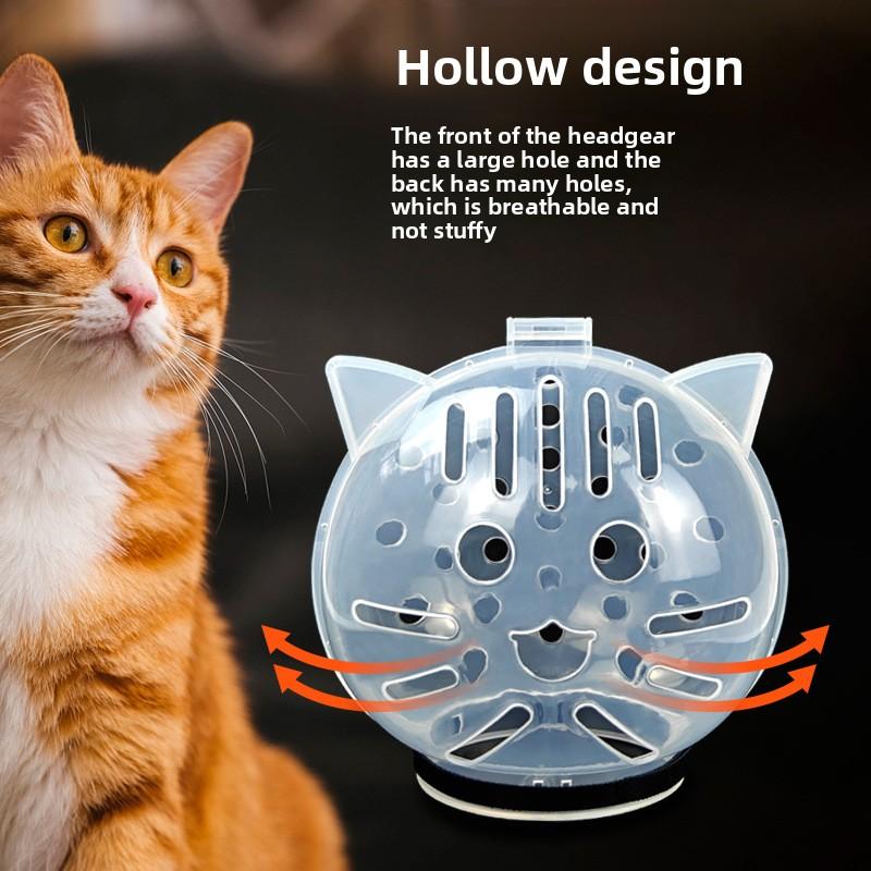 Cat Dog Anti-bite Helmet Breathable Space Hood Pet Post-operative Anti Lick Head Cover Bath Nail Trimming Elizabeth Collar