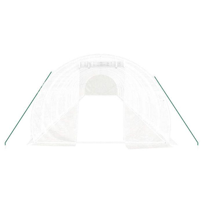 VidaXL Greenhouse with White Steel Frame 48 M² 16x3x2 M, Polytunnel, Cold Frame, Tomato Greenhouse, Garden Greenhouse, 3188056