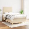 3142246 vidaXL Divan Bed with Mattress Cream 120x200 Cm Fabric