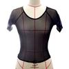 Sexy Womens Sheer Mesh See Through Short Sleeve Crop Tops Casual T Shirt