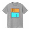 Retro Streetwear Music Tune In Slogan Geometric Swirl Print Casual T Shirt vintage Washed Unisex Stylish Versatile Comfortable