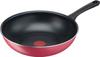 Tefal Deep For Gas Fire Free of Harmful Substances Such As Red Wok Red B55919 Stir-Fry Pot, 28cm, Wok, Only, PFOA, Non-stick, Long-lasting "Cranberry