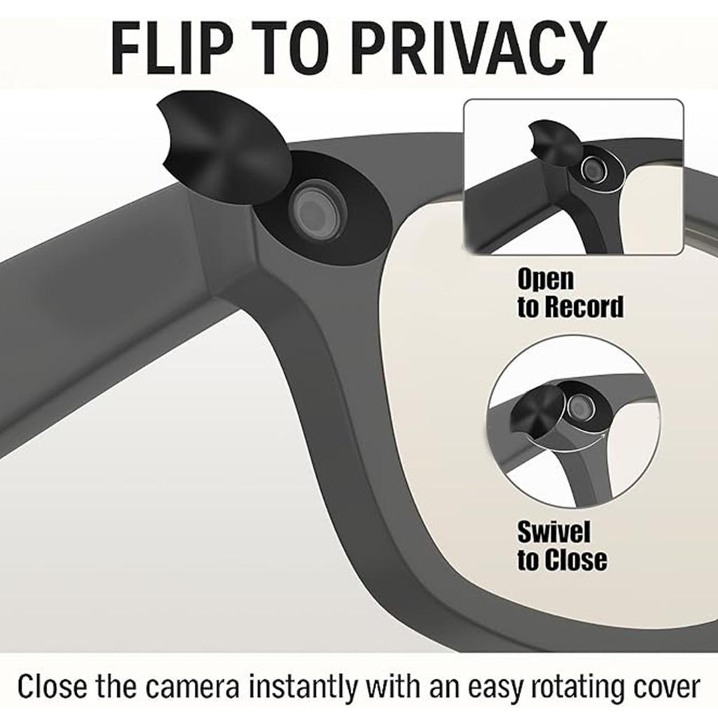 Умные очки Светоблокирующие наклейки со светодиодной подсветкой Подходят для Meta Сдвижные Многоразовые Клейкие Накладки для камеры очков Черные