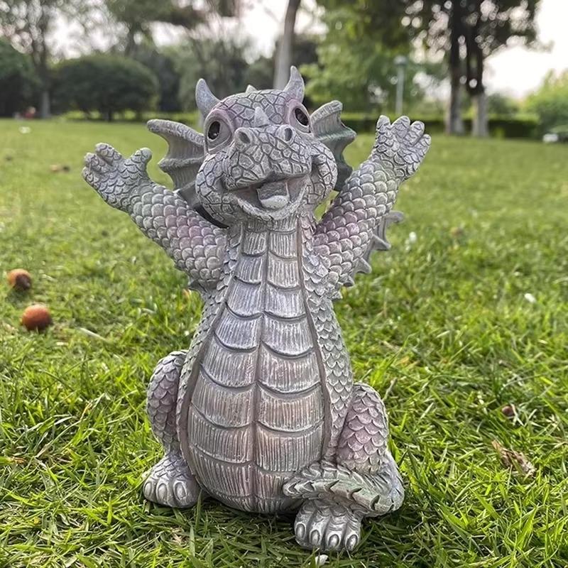 Скульптуры дракона, гигантская скульптура на лужайке из смолы, готическая фэнтезийная фигурка дракона, художественный сад, патио, лужайка, статуи, украшение