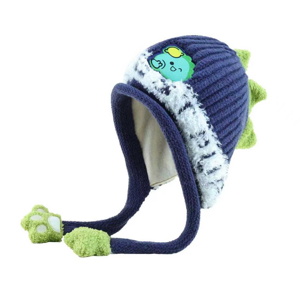 Parent-child hats cute cartoon new boys and girls wool hats warm thickened children's ear protectors knitted hats tide