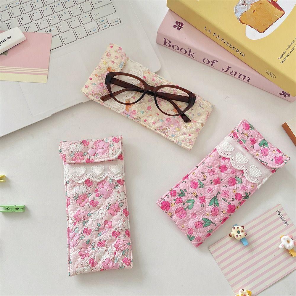 Cartoon Pattern Glasses Storage Bag Anti Pressure Dustproof Sunglasses Case with button Gift Glasses Protective Cover Travel