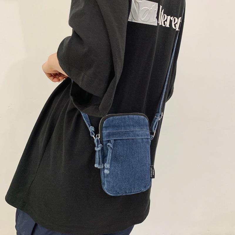 Crossbody Bag Female Student Mobile Phone Bag Denim Bag Light Small Bag Commuter Shoulder Bag Small Square Bag Men