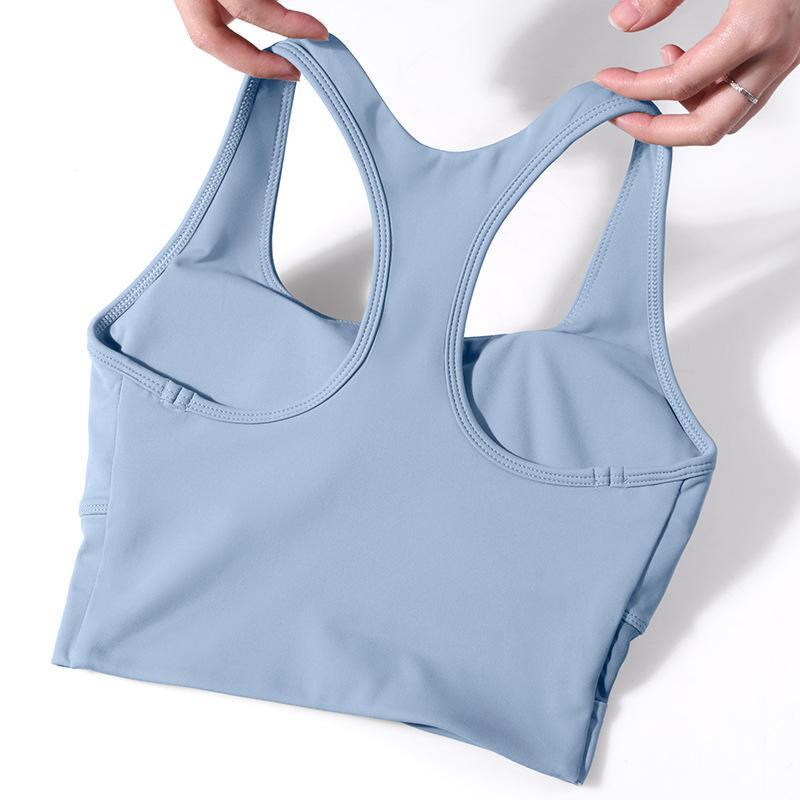 Women's Summer Wireless Patchwork Shockproof Push Up Sports Bra Quick Dry Running Fitness Yoga Vest