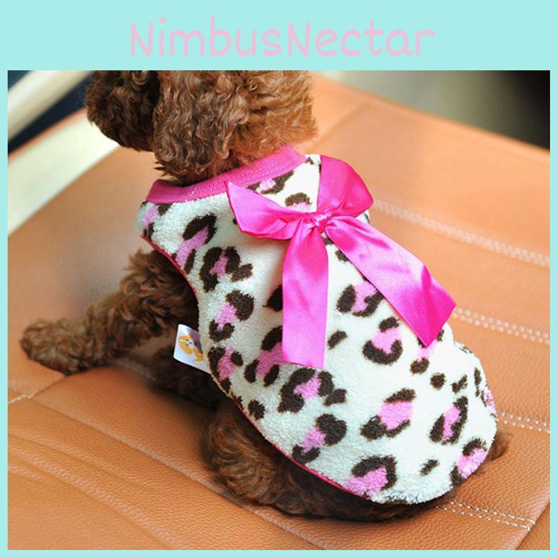Adorable Coral Fleece Puppy Clothes With Leopard Print For Fall And Winter Celebrations