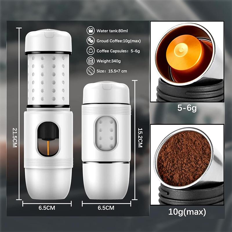 Staresso Мини-кофеварка для путешествий, портативная кофемашина 2IN1, дорожные гаджеты, идеально подходящие для путешествий, кемпинга, пеших прогулок