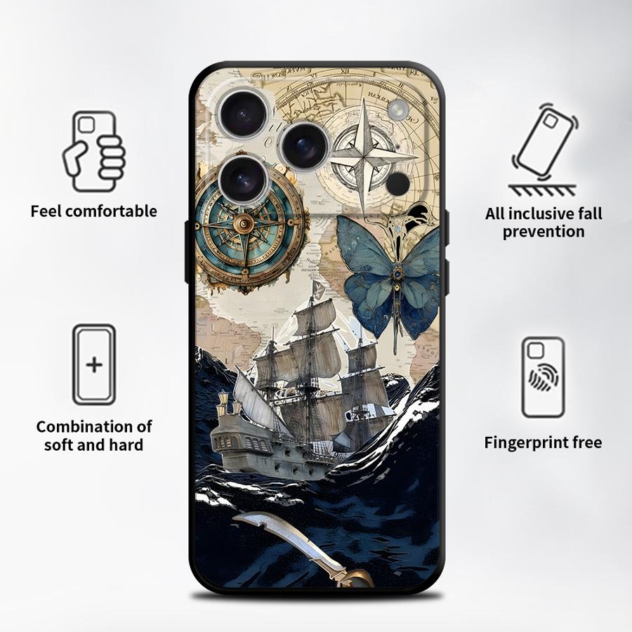 Чехол для Apple iPhone 17 Pro Max 16 Air 14 11 XR XS MAX 13 12 15 Pro 7 8 Funda Чехол для телефона Ретро-узор