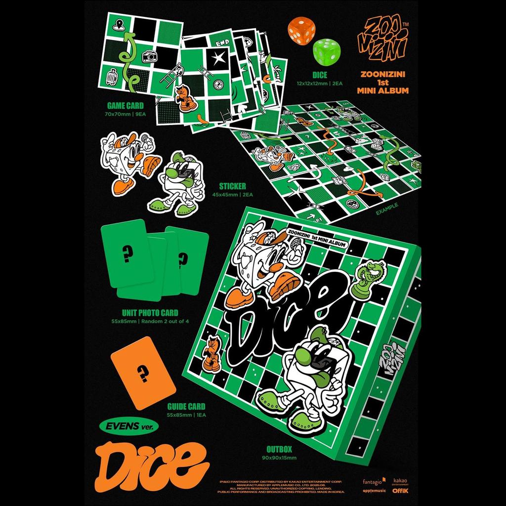 ЗООНИЗИНИ (ASTRO) - ИГРАЛЬНАЯ КОСТЬ (ВЕРСИЯ ODDS. / ЧЕТНЫЕ вер.) META 1-й мини-альбом