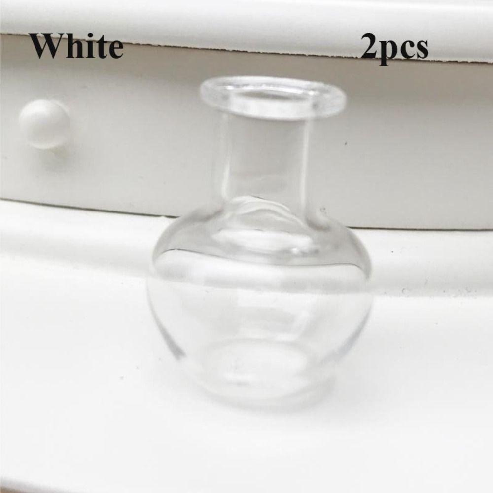 2pcs 6 Colors 1:12 DIY Kitchen Ornament Mini Glass Vase Doll House Decora Dollhouse Miniatures Vase