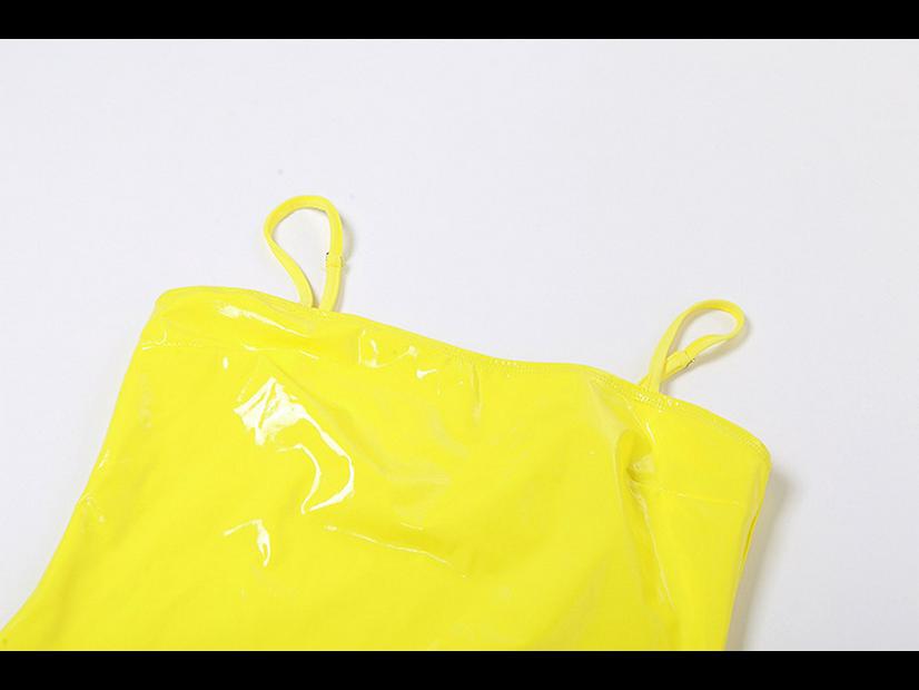 2023 Summer Women's Sexy Off-Shoulder Sequin PU Leather Dress