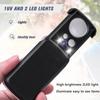 Ювелирная лупа с LED УФ-светом 30X 60X 90X Увеличительное стекло для ювелиров Складная Для драгоценных камней марок монет часов